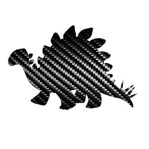 4 Pack Dinosaur Sticker Black Carbon Fiber Vinyl Decal Logo Laptop Window